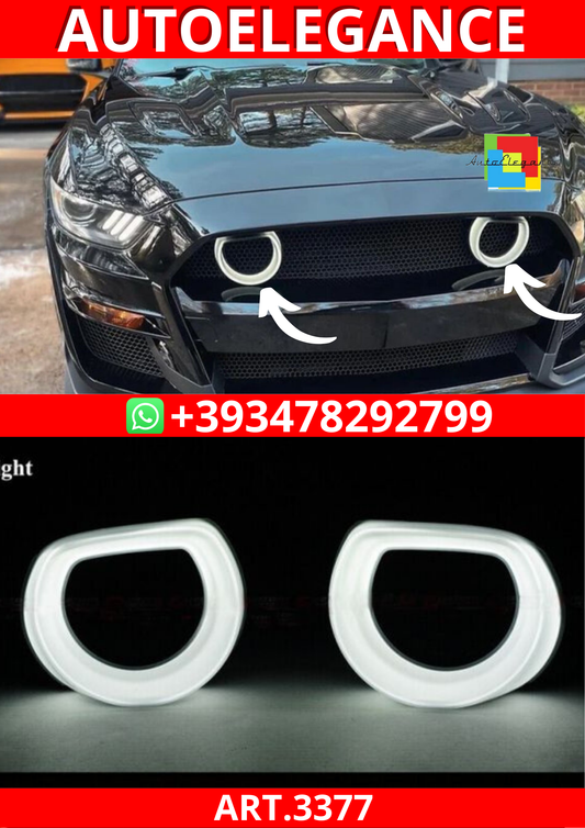 💕ART.3377 Luci HALO a LED per il paraurti anteriore in FORD MUSTANG 15-23