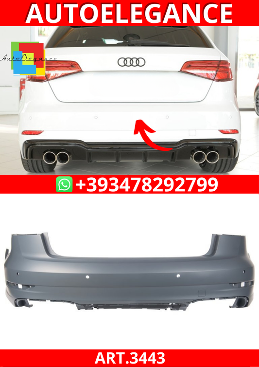 ART.3443 Paraurti posteriore S-line Look per Audi A3 8V 2016-2019