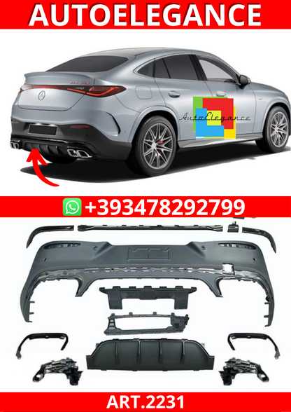 ART.2231 DIFFUSORE MERCEDES GLC C254 2023+ COUPE LOOK GLC63 PROFILO NERO