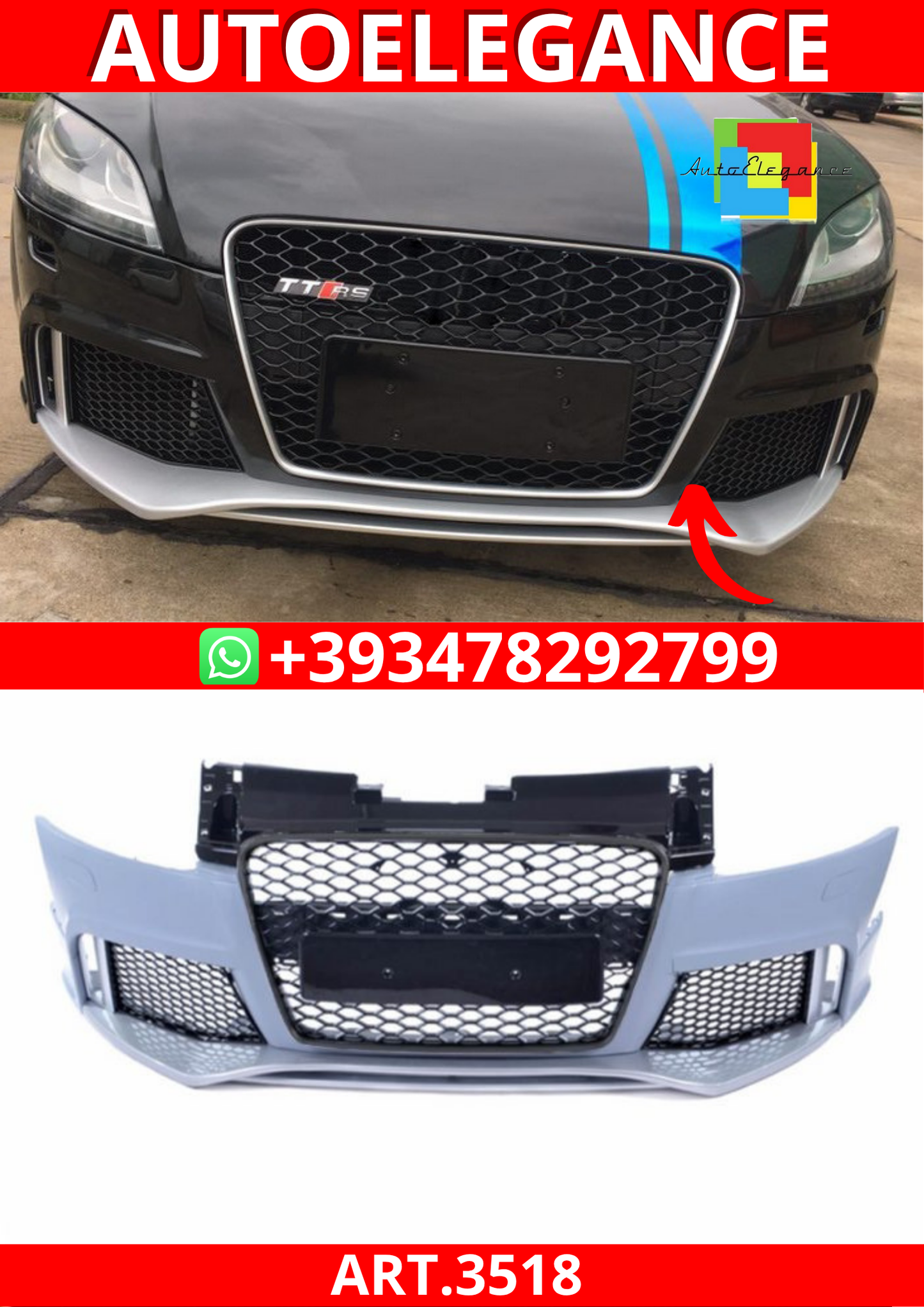 ART.3518   Paraurti anteriore TT RS Audi TT (8J) Coupe Roadster (2006-2014)