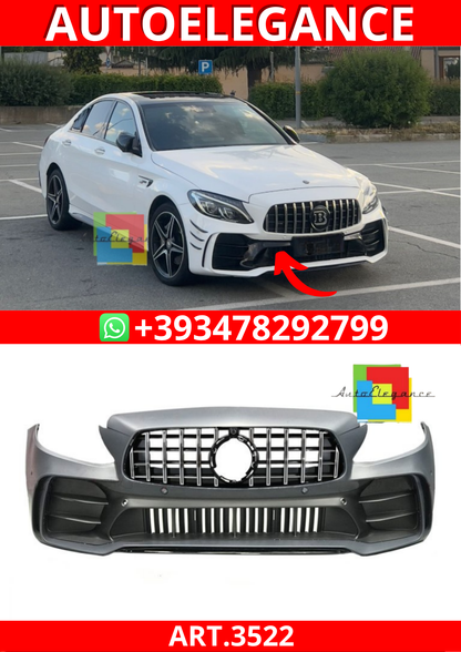 ART.3522  Paraurti anteriore griglia cromata Mercedes Classe C W205 13-18 GT