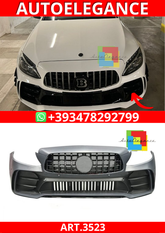 ART.3523 Paraurti anteriore  calandra nera Mercedes Classe C W205 13-18 GT