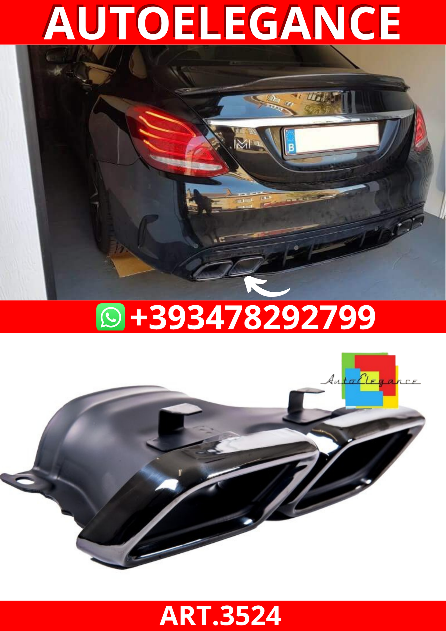 ART.3524 Terminali di scarico 63 AMG Mercedes Classe C W205 , E W213 GLE W16