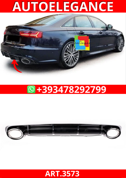ART.3573  Diffusore RS6 Look Audi A6 C7 (4G) 2011-2014 Nero Lucido