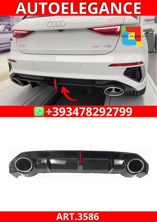 ART.3586 Diffusore  luce di stop a LED Audi A3 (8Y) 2020+ S-line nero lucido