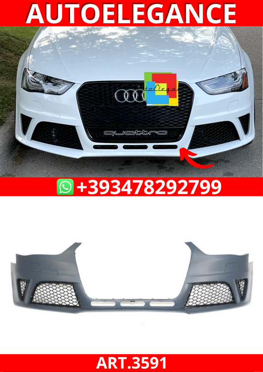 ART.3591 Paraurti anteriore RS4 Look per Audi A4 B8 (8K)Facelift 2012-2015