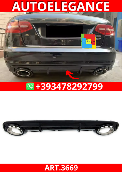 ART.3669 Diffusore RS6 Look per Audi A6 C6 (4F)2004-2008 Nero Lucido