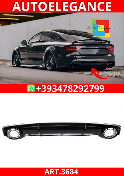 ART.3684 Diffusore RS7 Look per Audi A7 (4G) Facelift 2015-2018 Nero Lucido