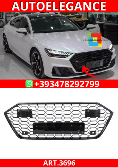 ART.3696  Griglia RS7 Look per Audi A7 (4K)Sportback  2017-On Nero Lucido
