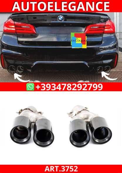 ART.3752 Terminali di scarico M5 Look per Bmw 5 (G30) (2016-2020) Nero