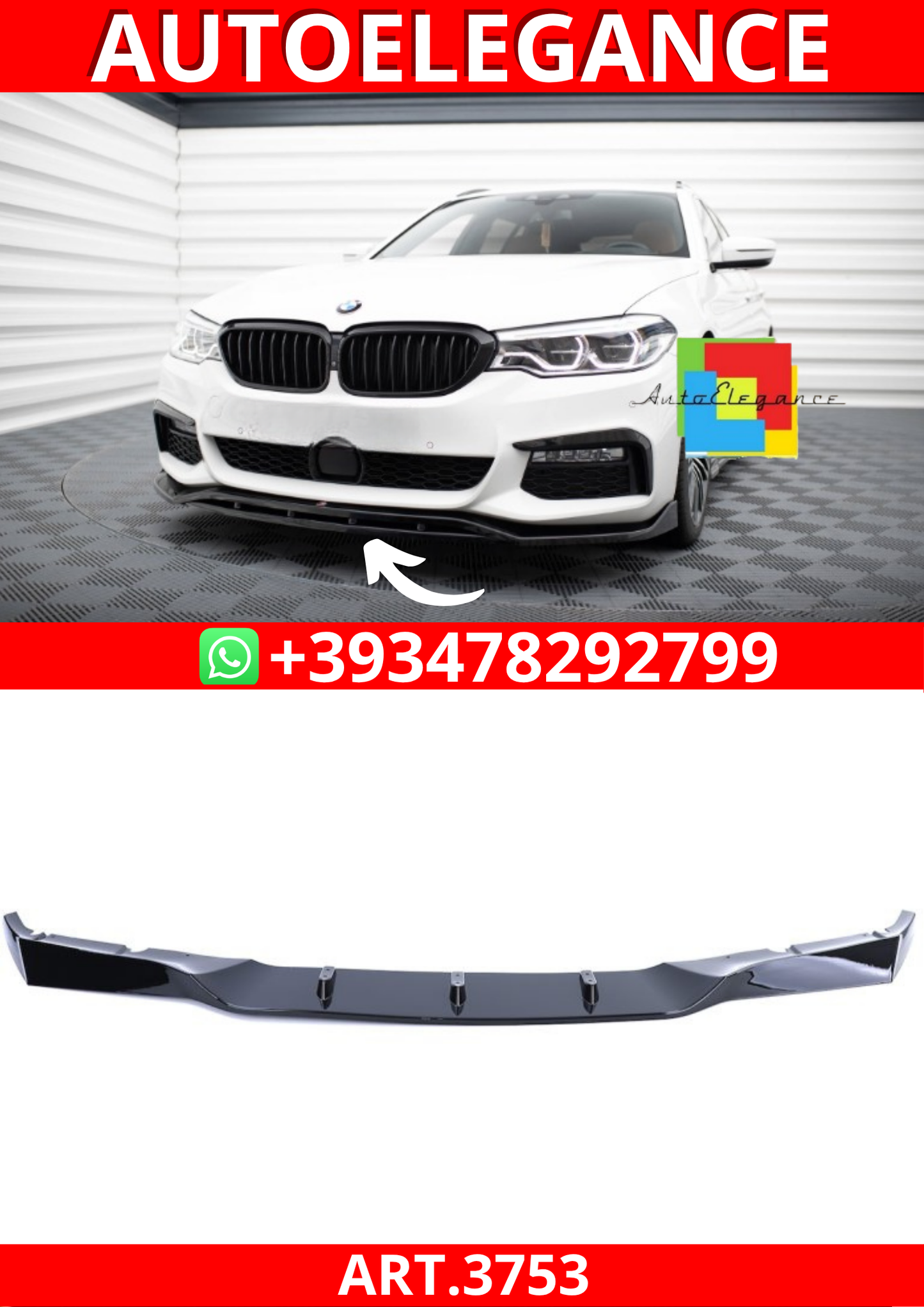 ART.3753 Spliter Anteriore M5 CS Look per Bmw 5 (G30) (2016-2020)