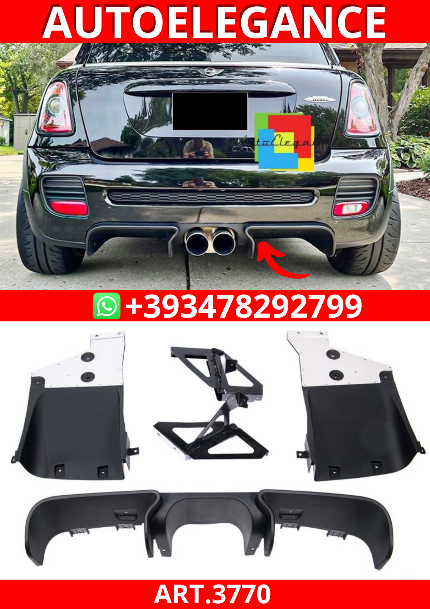 ART.3770 Diffusore adatto per MINI (R56) Hatchback (2006-2013) Cooper S