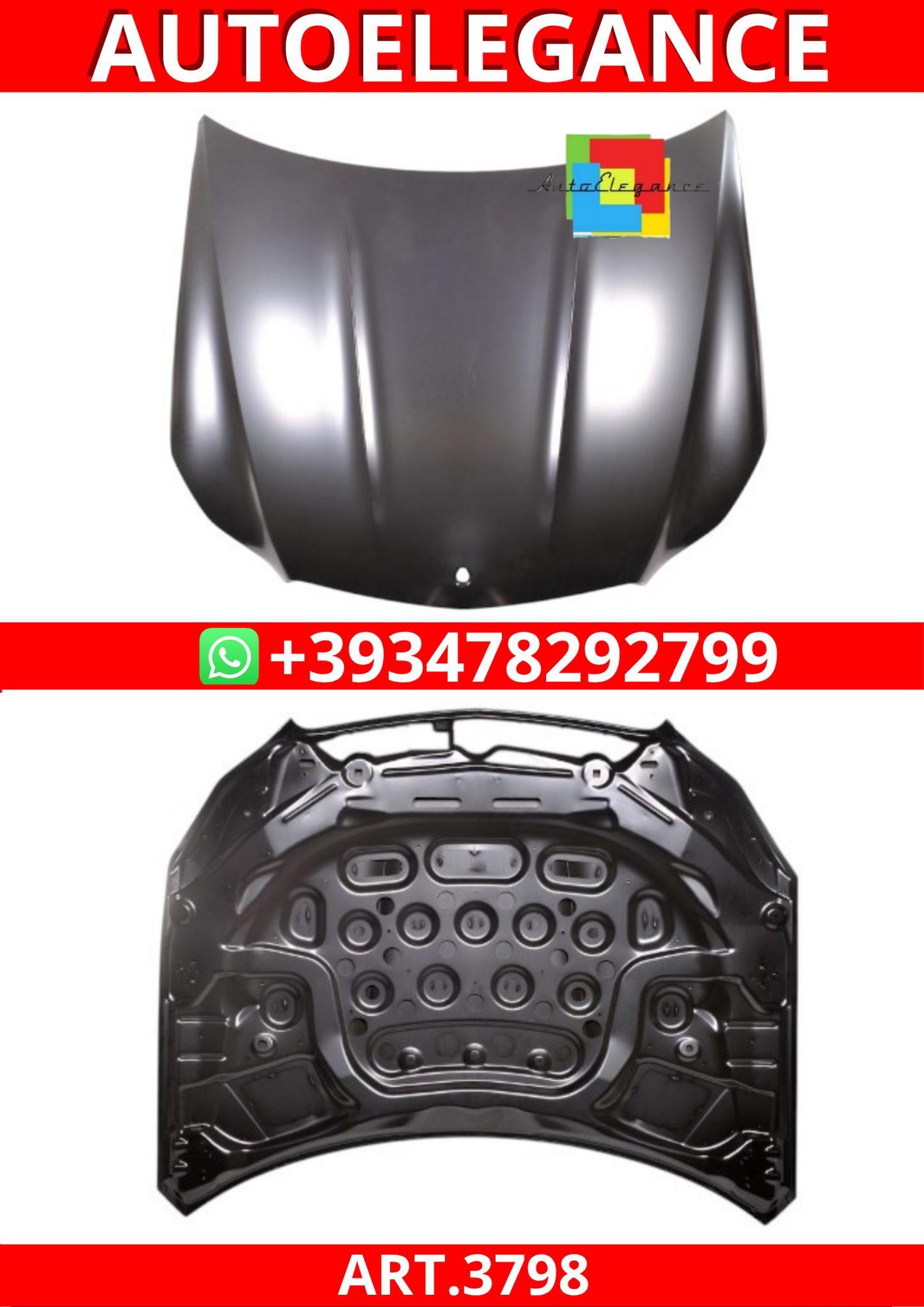 ART.3798 Cofano Sportiva  Alluminio MERCEDES Classe E (W212) (2013-2016)