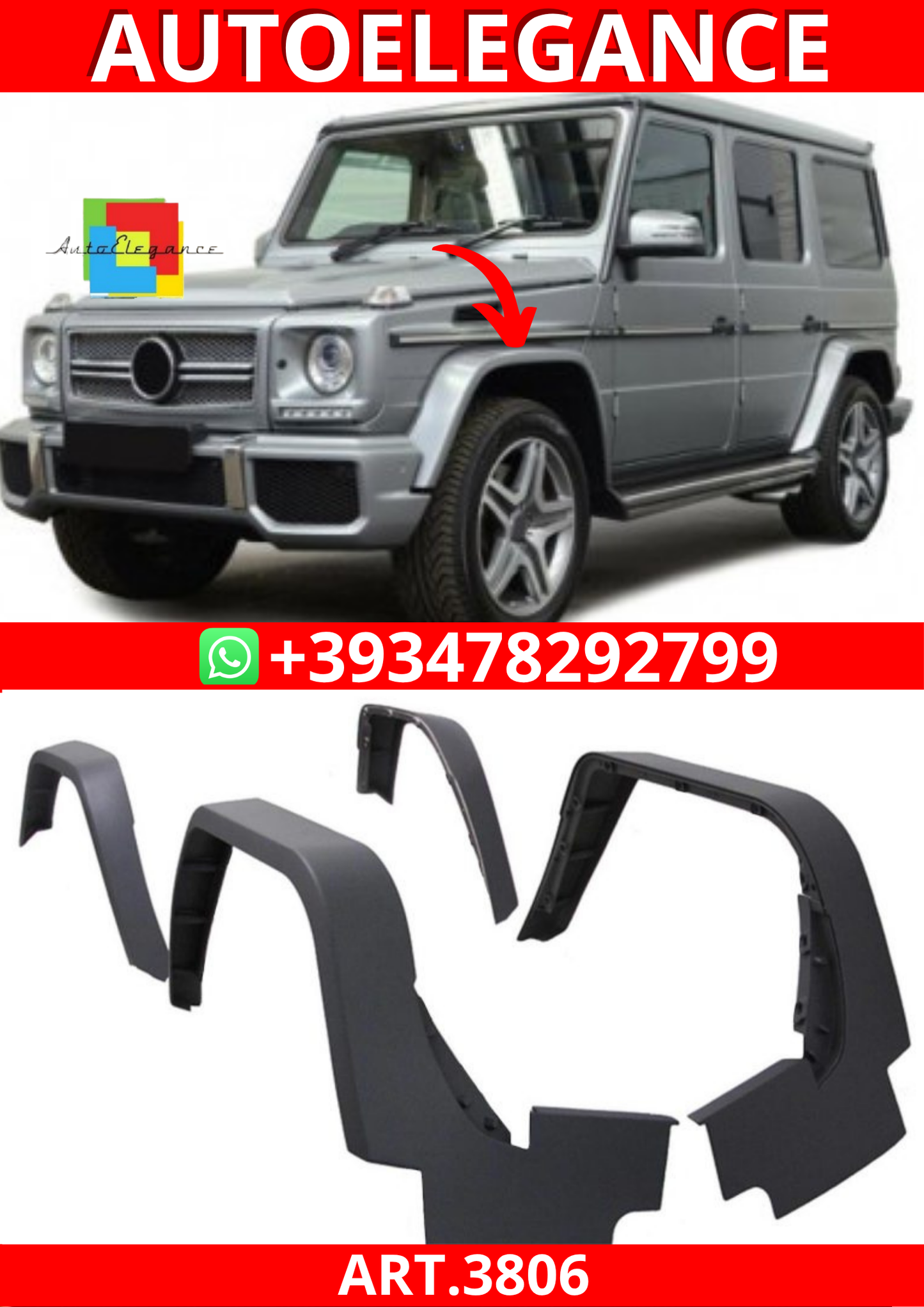 ART.3806 Set passaruota larghi AMG Look per Mercedes Classe G (W463) 89-13