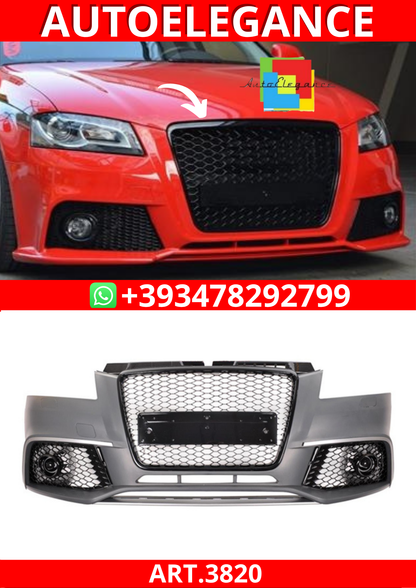 ART.3820 Paraurti anteriore RS3 Look per Audi A3 (8P)  (2008-2012)