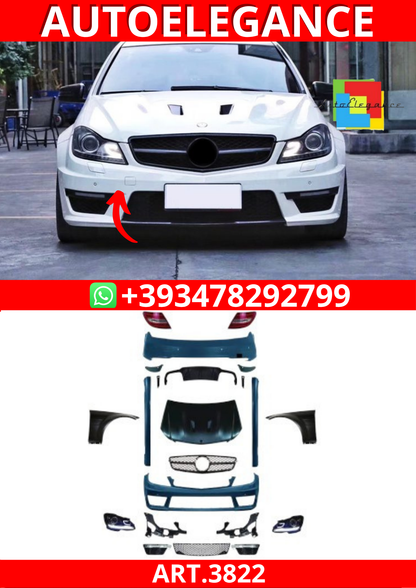 ART.3822 Bodykit per Mercedes Classe C (W204) 2008-2011 a C63 Facelift 2012