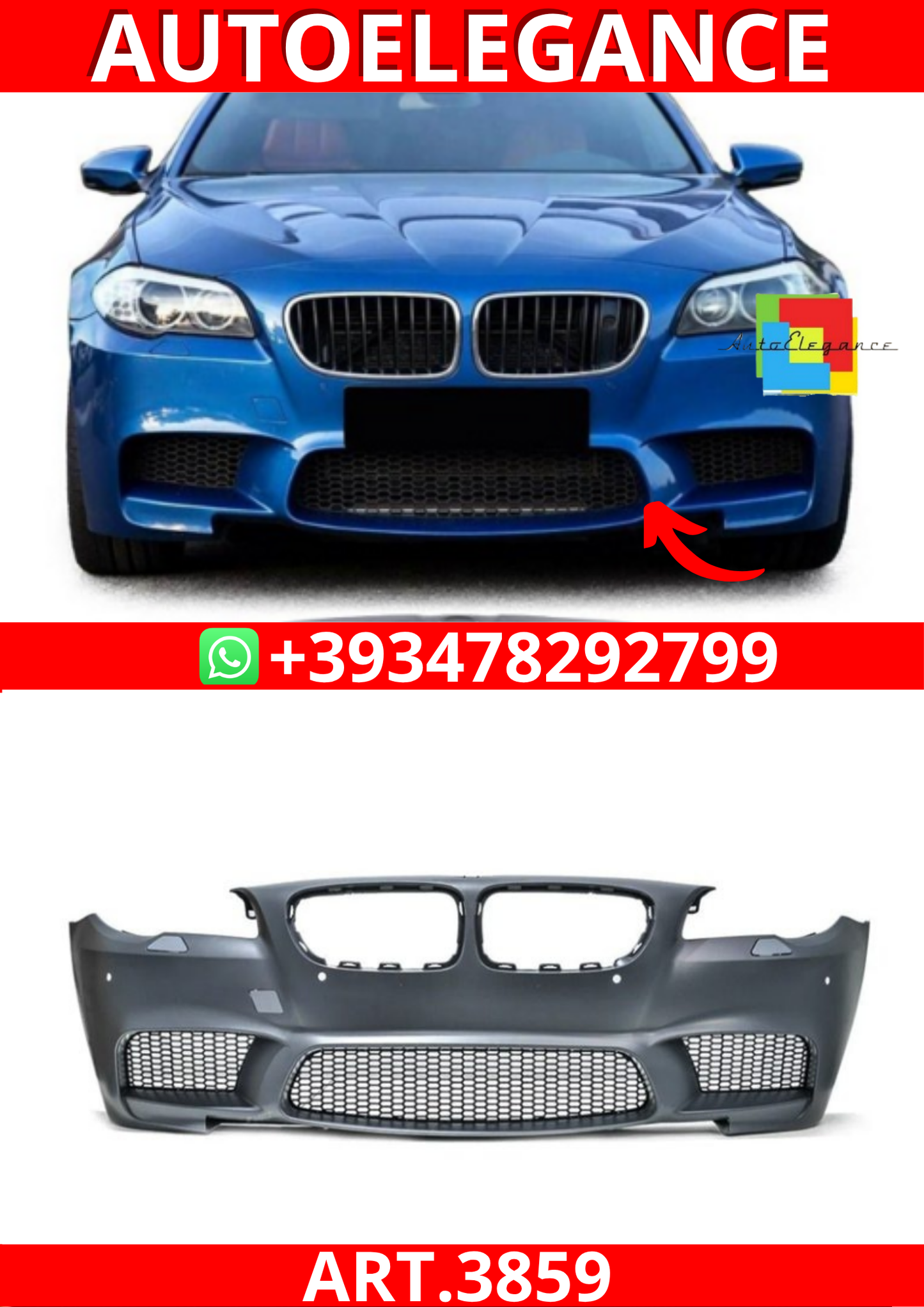 ART.3859 Paraurti anteriore M5 Look BMW Serie 5 F10, F11(2010-2017)