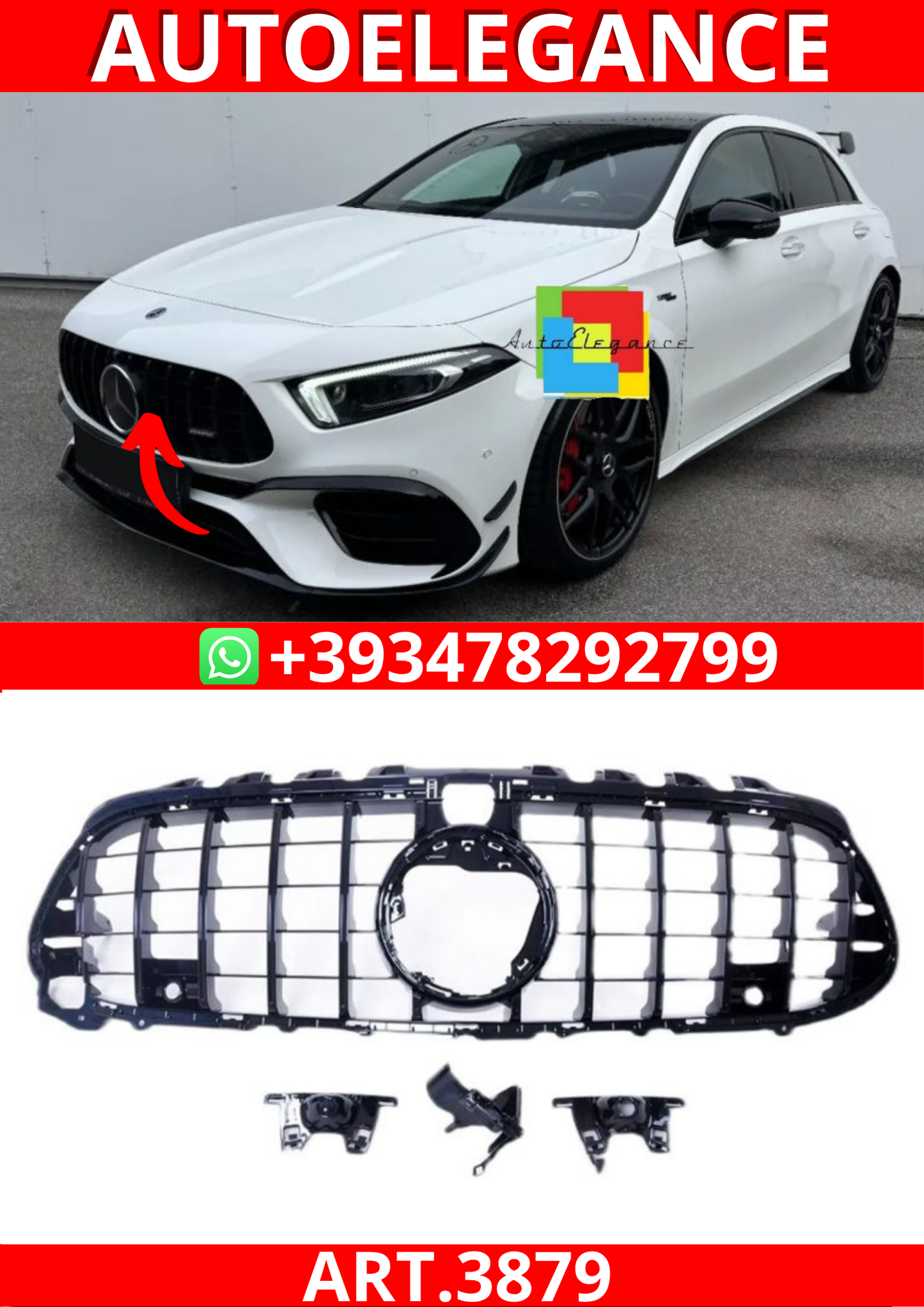 ART.3879  Griglia anteriore W177 solo per A45S originale 2019-2024