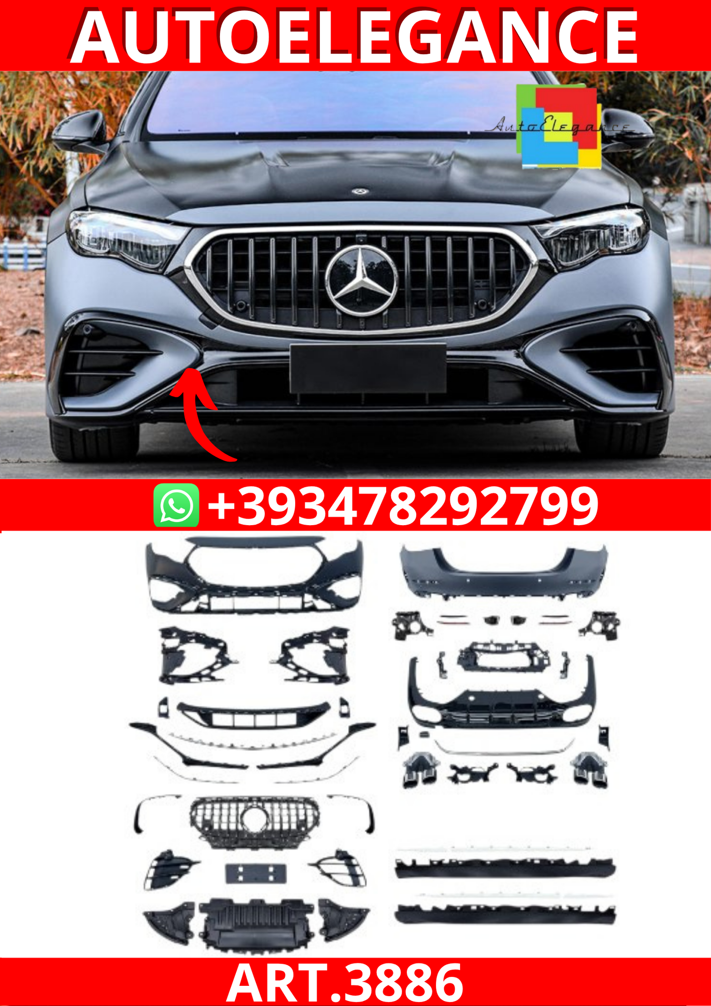 ART.3886  BODYKIT E53 AMG Look per Mercedes Classe E (W214) 2024+