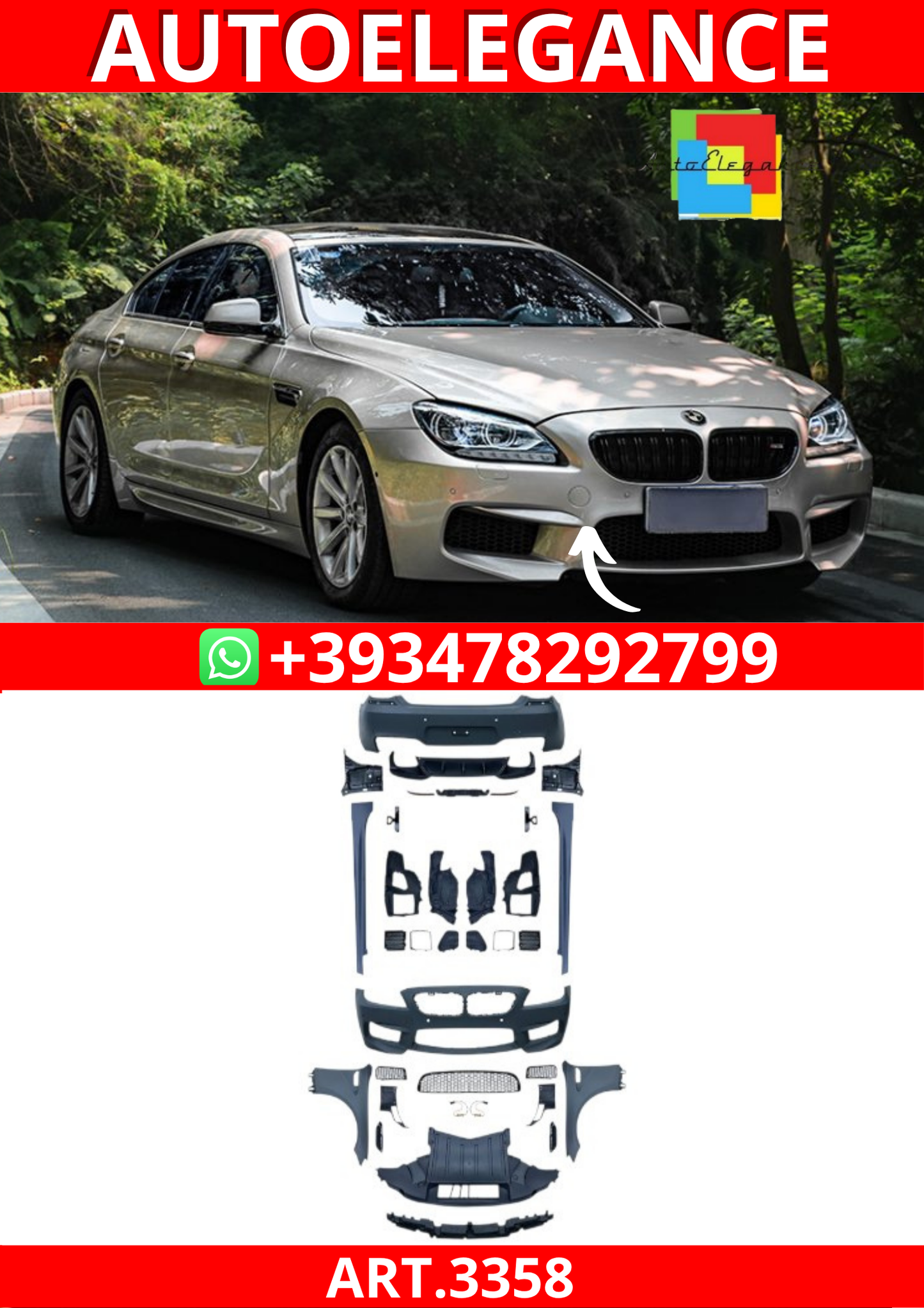 ART.3358 BODYKIT M6 Look BMW Serie 6 (F12) (F13) 2011-2017