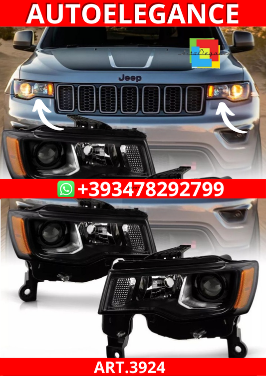 ART.3924 Fari neri di rivestimento alogeni – Set GRAND CHEROKEE 17-21