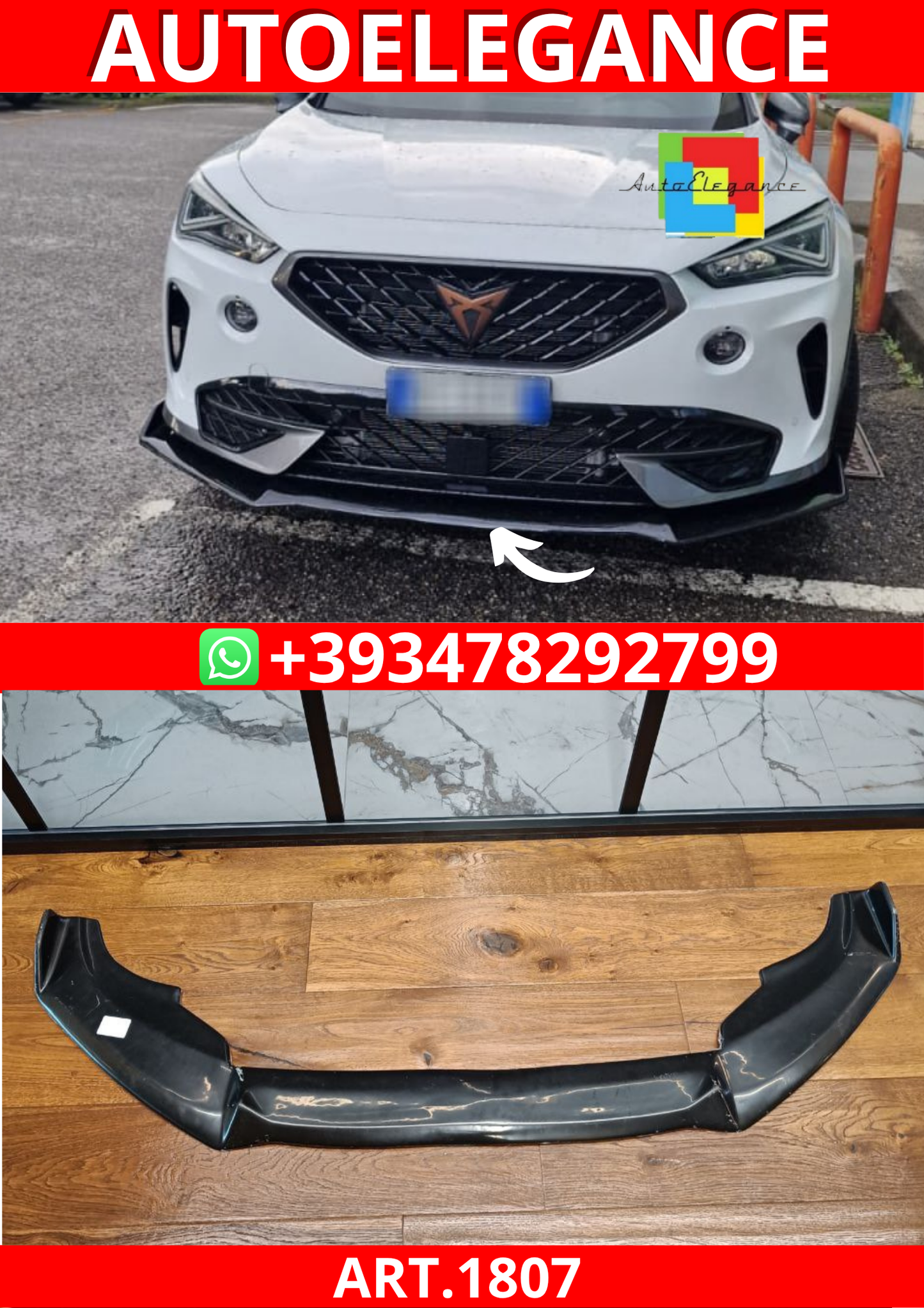 ART. 1807 SPLITTER CUPRA FORMENTOR 2020+ CUSTOM SE NERO LUCIDO