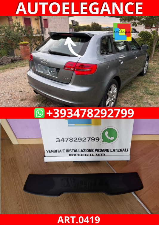 ART. 0419 SPOILER AUDI A3 8P 2004-2012 5D SPORTBACK LOOK RS3 GREZZO