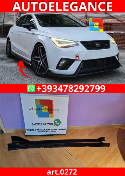 ART. 0272 SOTTO MINIGONNE SEAT IBIZA 6J IBIZA 6F IBIZA KJ 08-21 NERO LUCIDO