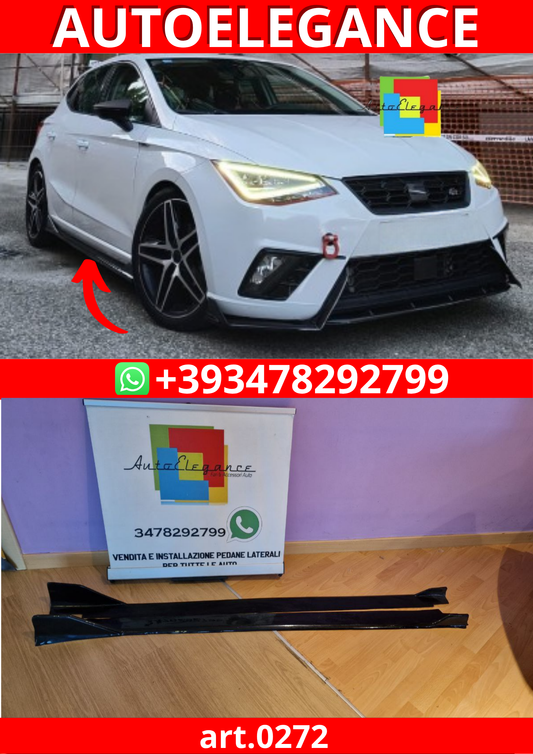 ART. 0272 SOTTO MINIGONNE SEAT IBIZA 6J IBIZA 6F IBIZA KJ 08-21 NERO LUCIDO