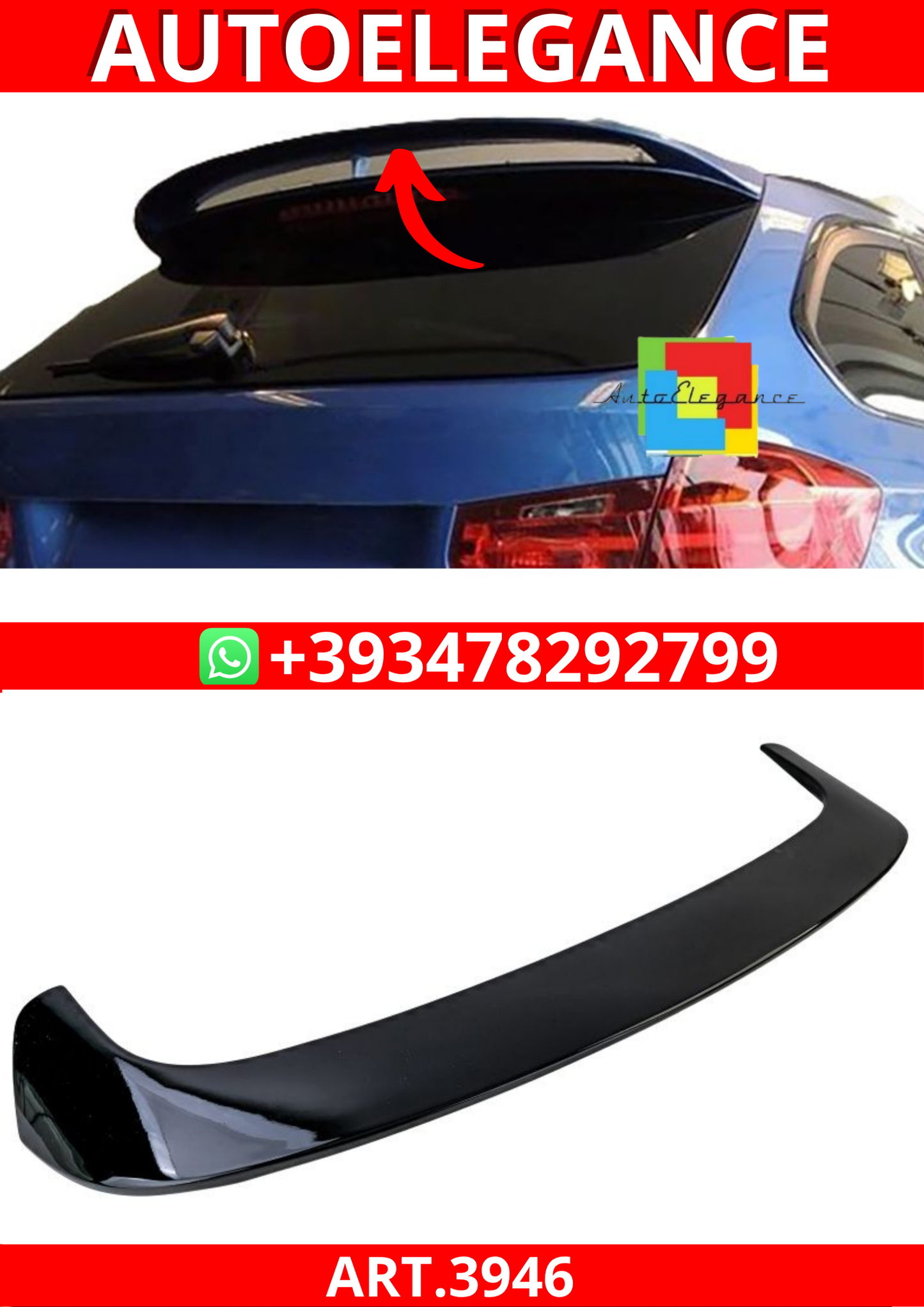 ART.3946 Spoiler Performance Black shine per BMW SERIE 3 F31 Touring 12-19