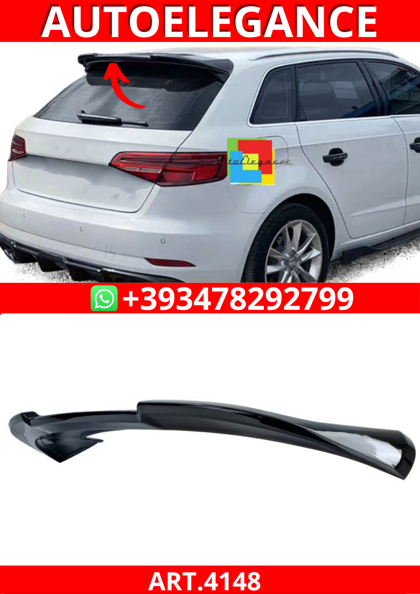 ART.4148 SPOILER Audi A3 8V 12-20