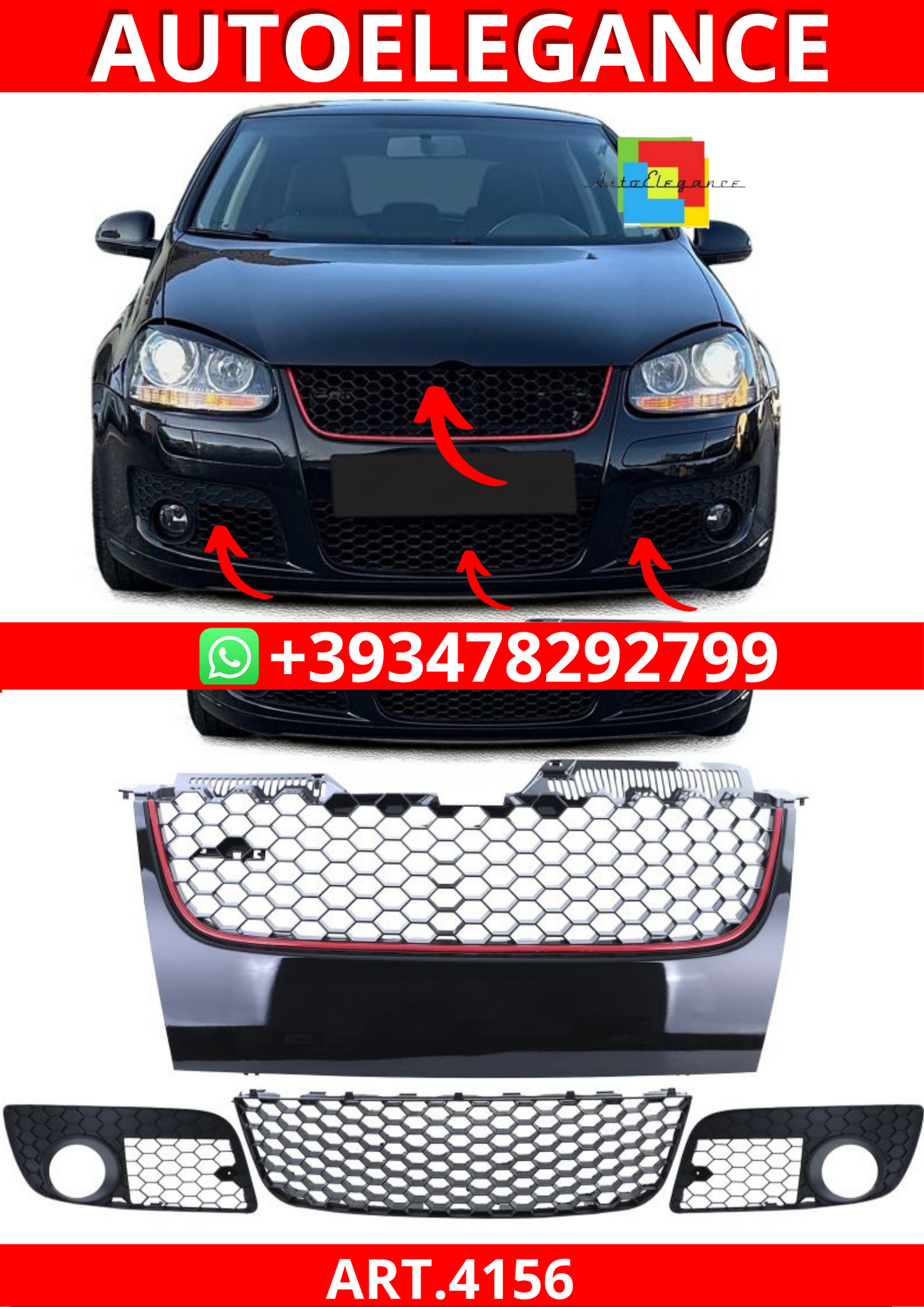 ART.4156 GRIGLIA VW Golf 5 GTI 03-09