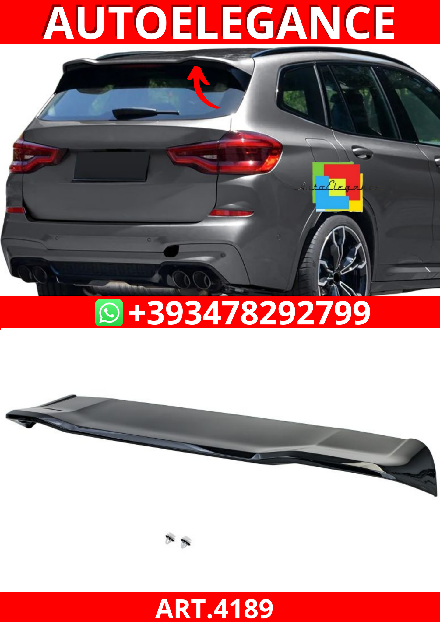 ART.4189  SPOILER BMW X3 G01 2017-2024