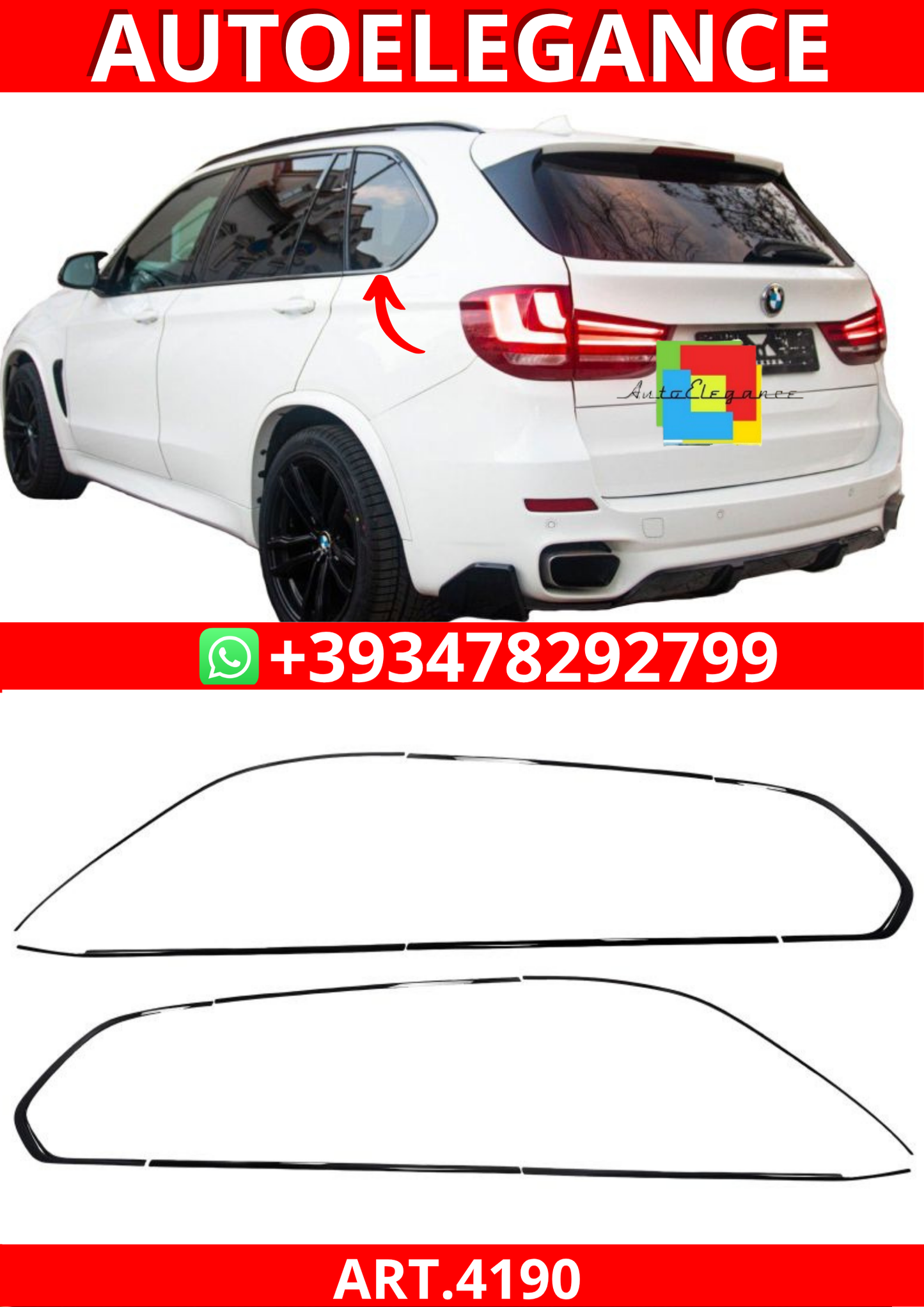 ART.4190  Cornice finestrini BMW X5 F15 13-18