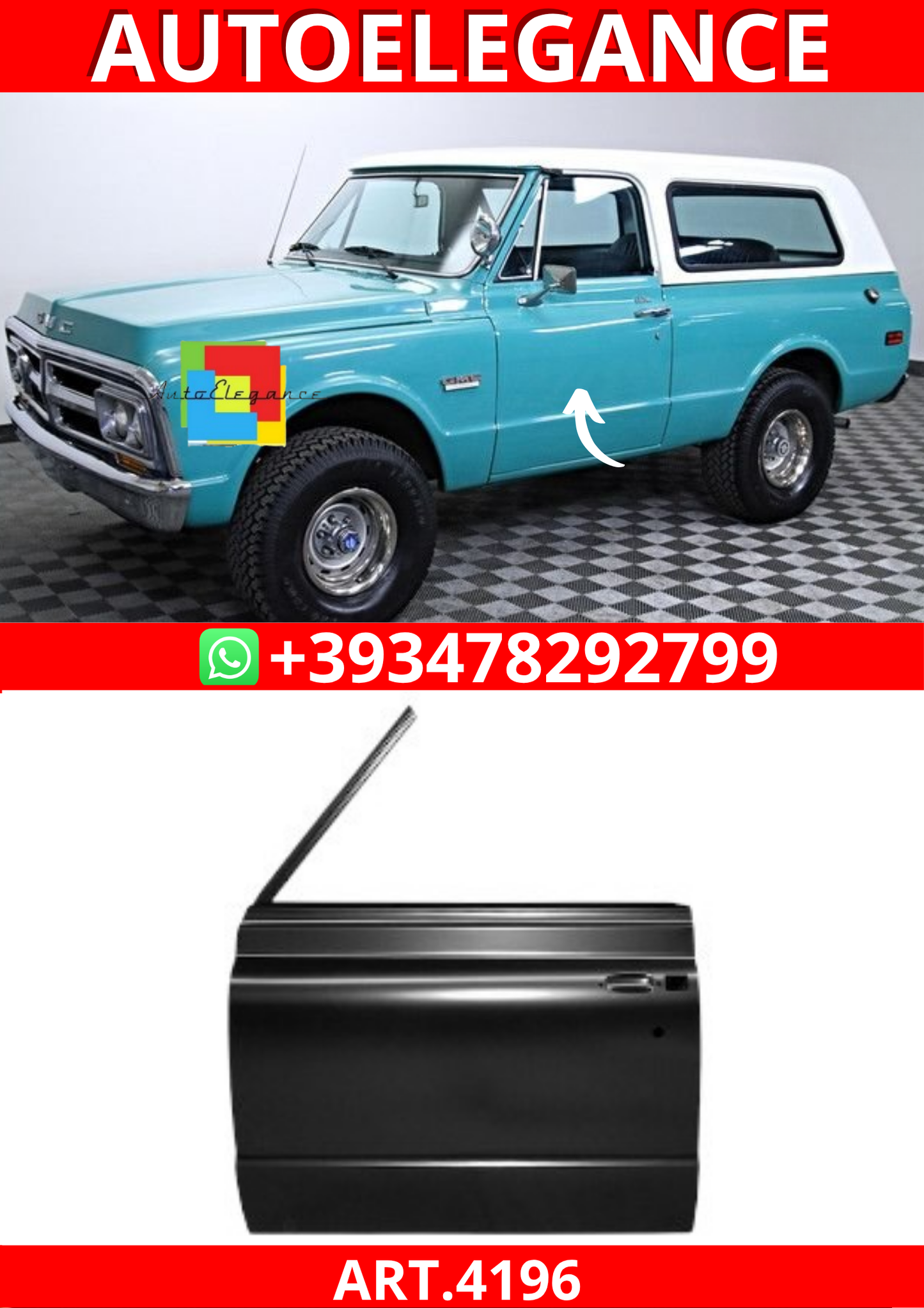 ART.4196  Pannello della porta Chevrolet GMC Blazer/Jimmy 69-71