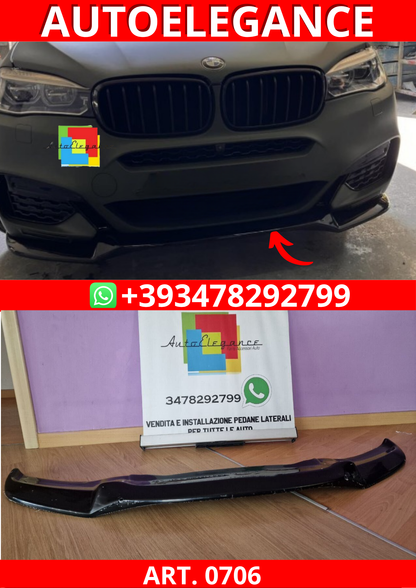 ART. 0706  SPLITTER BMW X5 F15 X6 F16 MSPORT 2014+ NERO LUCIDO
