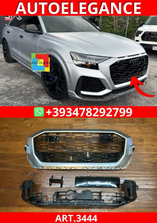 ART.3444 GRIGLIA AUDI Q8 2018-2023 LOOK RS SILVER