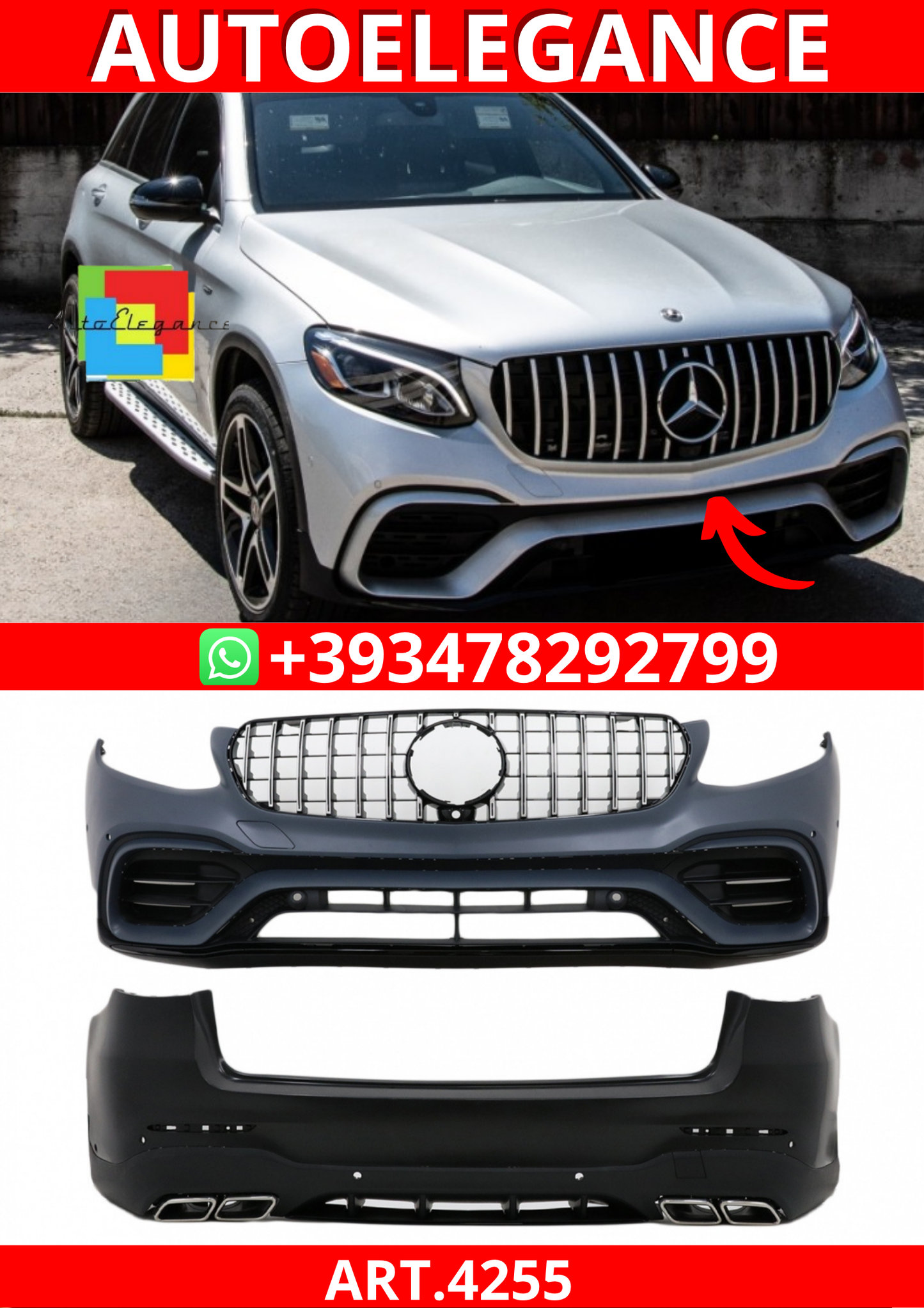 ART.4255 BODYKIT Mercedes GLC SUV X253 (2015-07.2019) GLC63