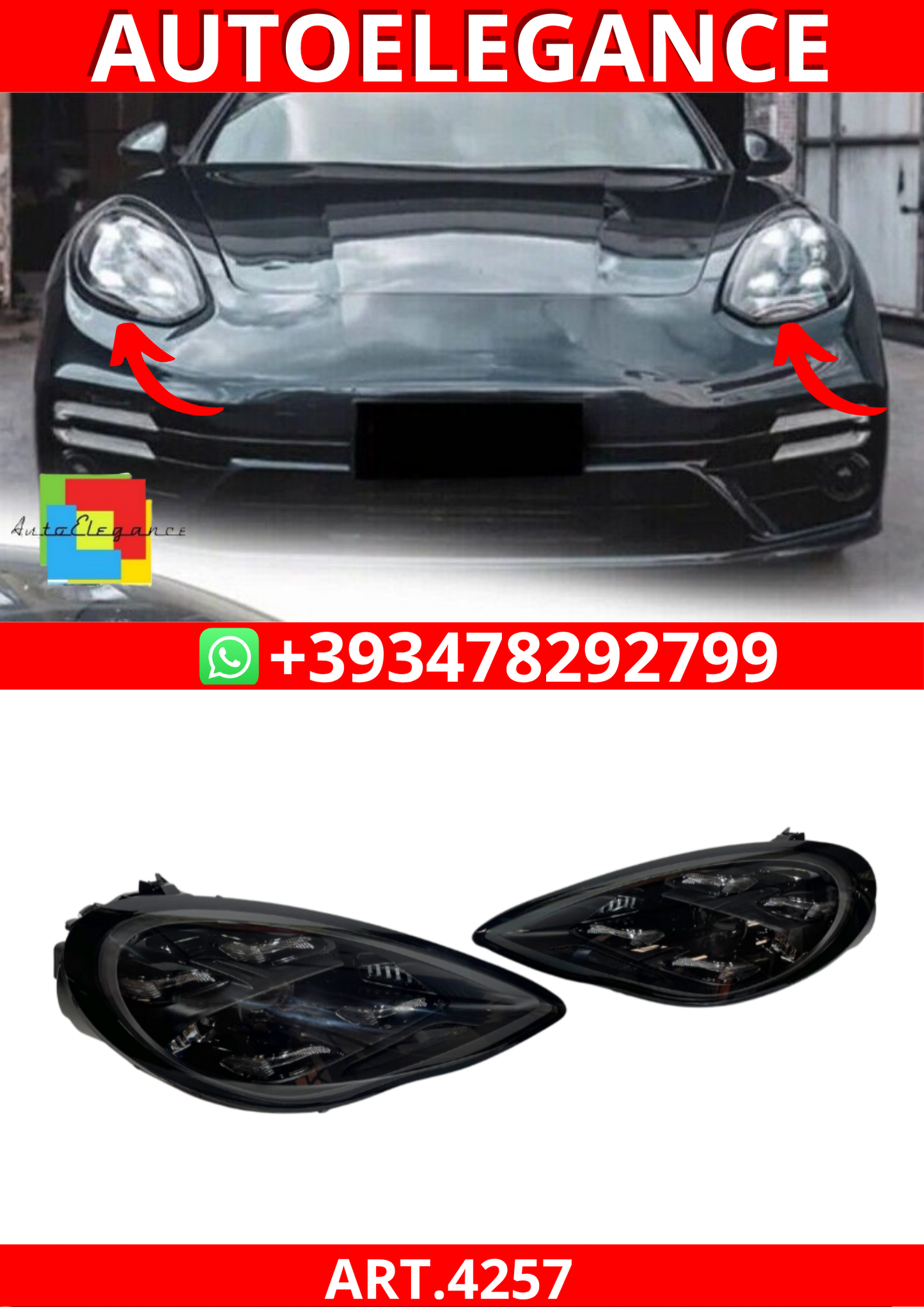 ART.4257 Fanali Porsche Panamera 970.1 2010-2013 Look 971 GTS