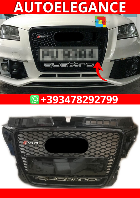 Griglia anteriore per Audi A3 8P Sline S3 09-12  RS nero lucido