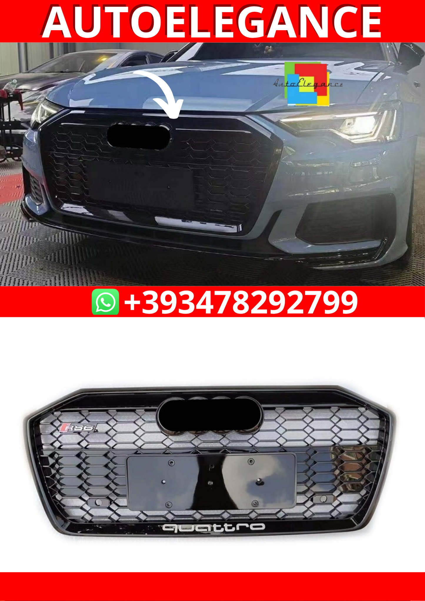 Griglia anteriore per Audi A6 C8 Sline S6 2019-2023