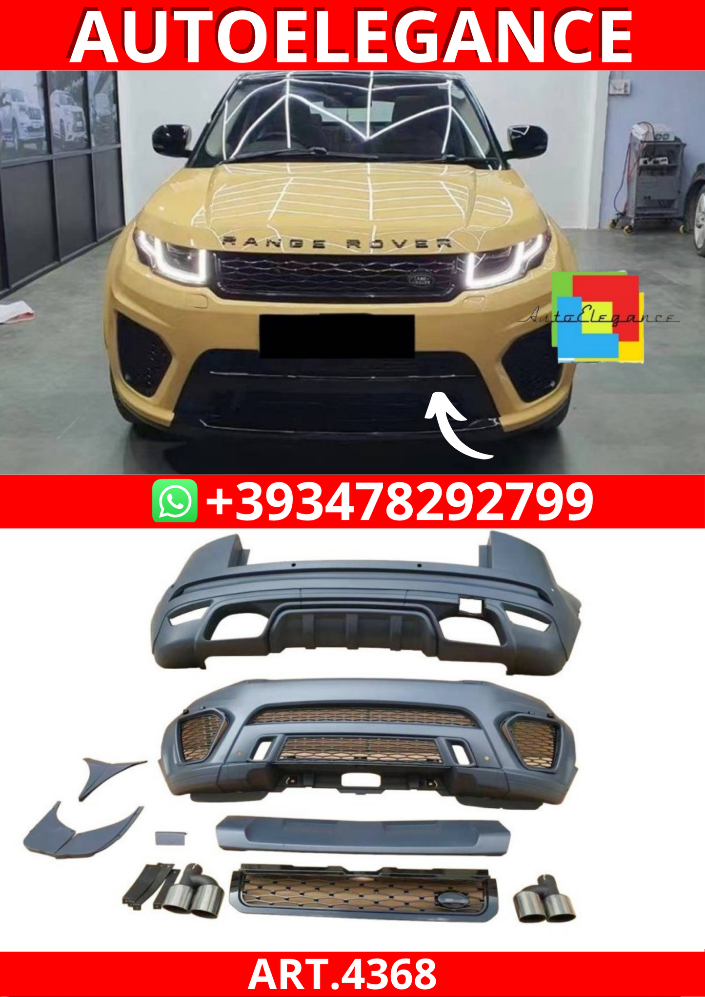 ART.4368 BODYKIT Range Rover Evoque 2012-2016 Look SVR