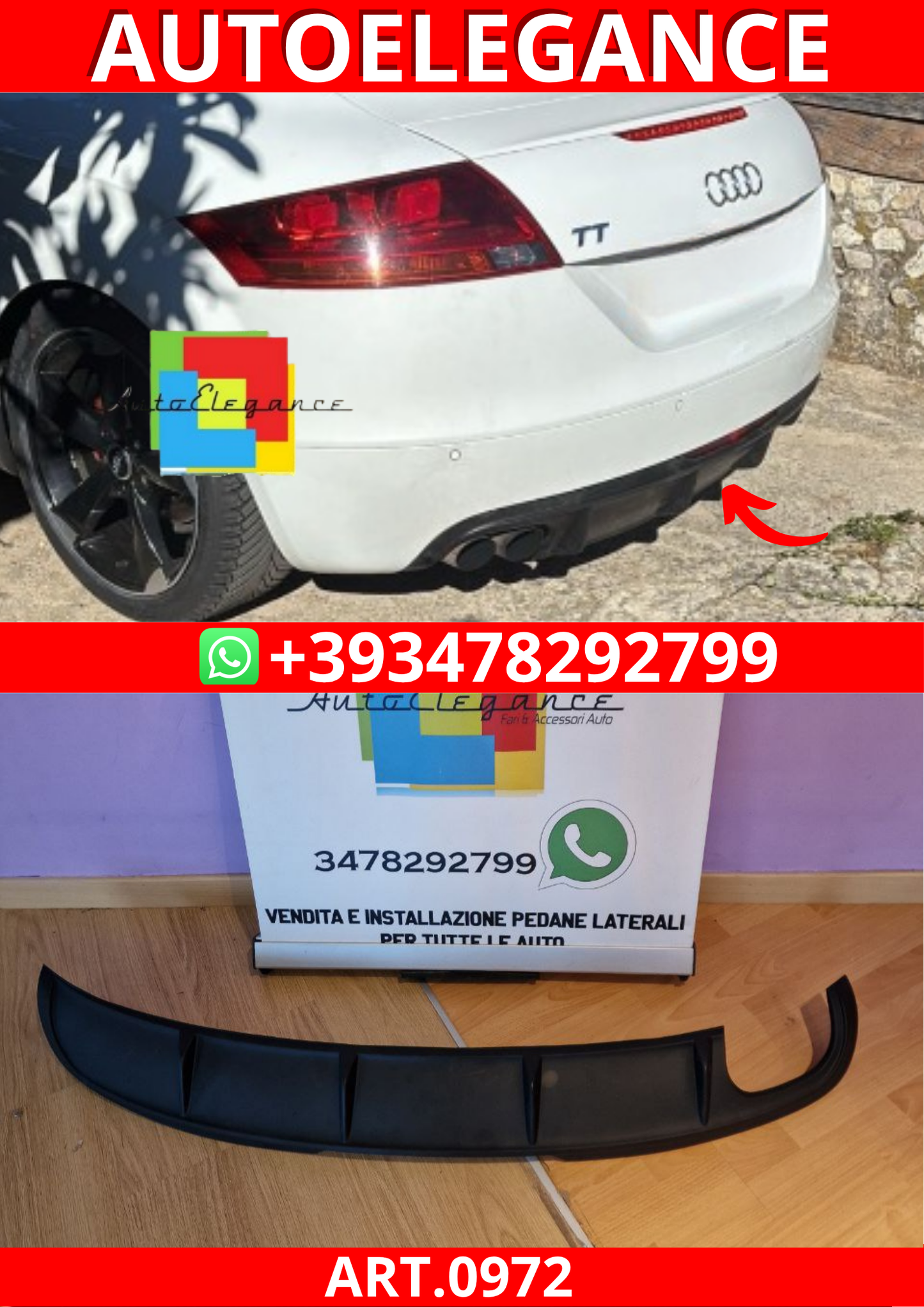 ART. 0972 DIFFUSORE AUDI TT 8J 2006-2014 STANDARD LOOK STT