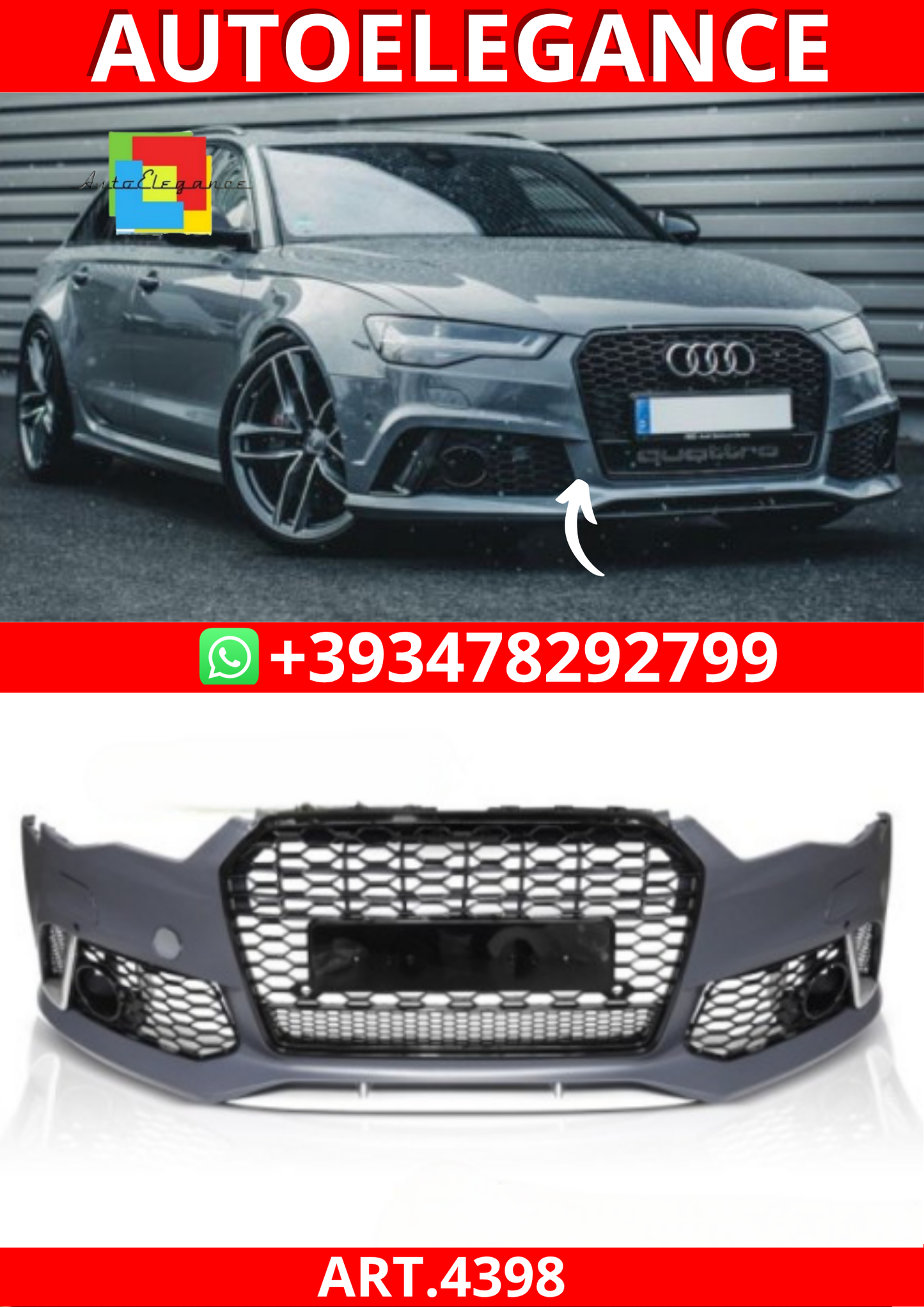 ART.4398 PARAURTI ANTERIORI AUDI A6 C7 14-18