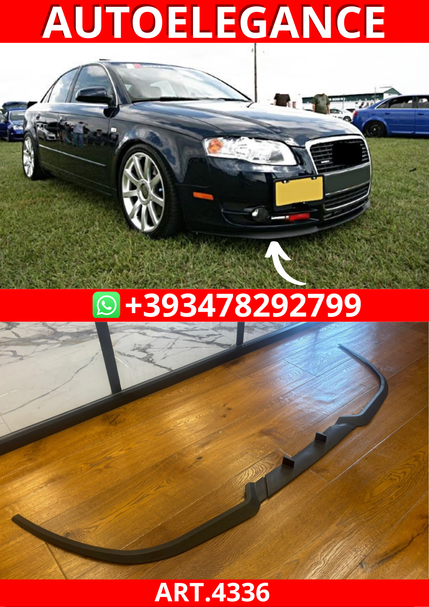 ART.4336 SPLITTER Per Audi A4 B7 GREZZO