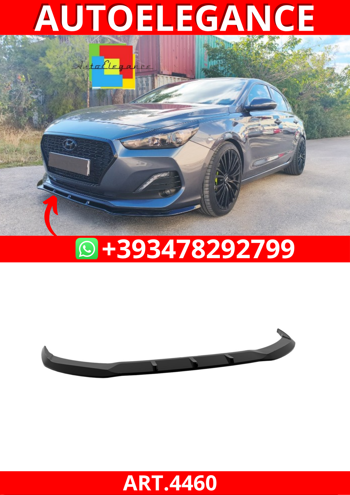 ART.4460 SPLITTER  Hyundai i30 Mk3 Fastback (2016-2020)