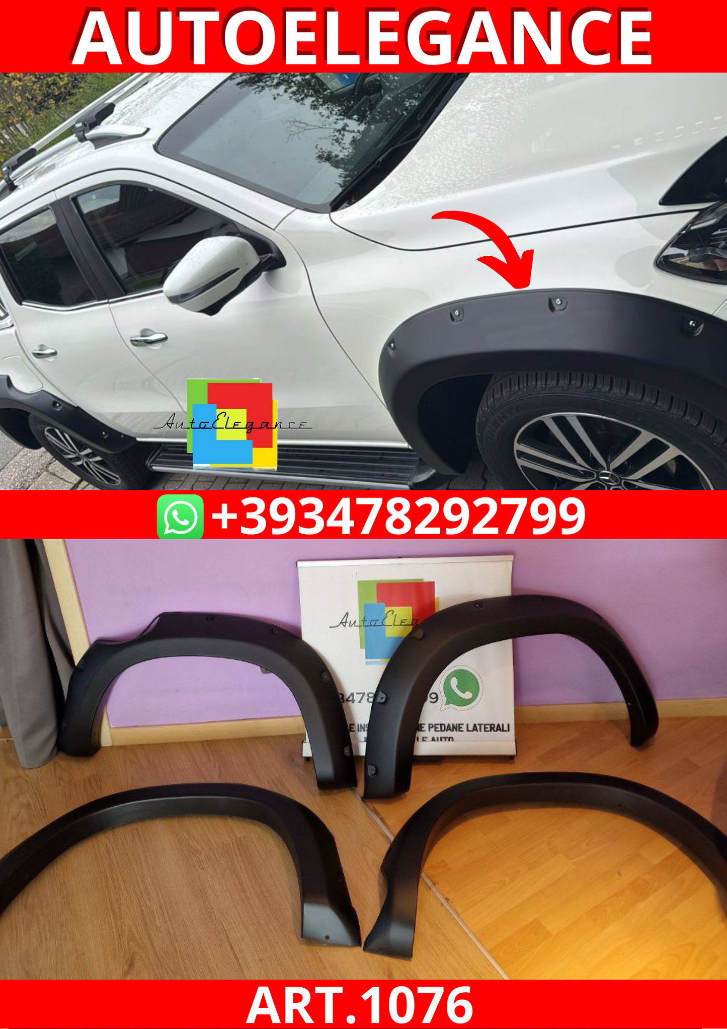 ART. 1076 PARAFANGHI MERCEDES CLASSE X W470 2017+ NERO OPACO