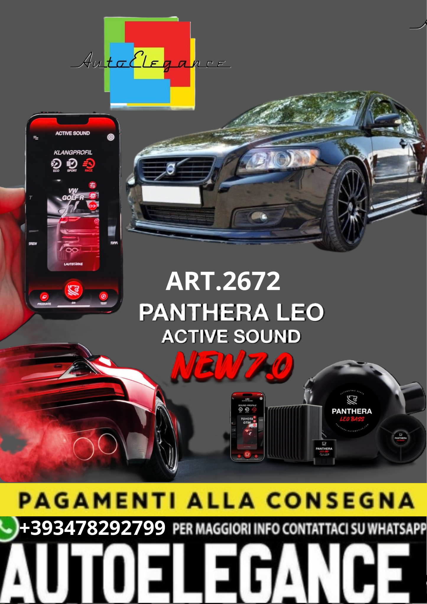 💥💣 ART.2672 PANTHERA SOUND SYSTEM ADATTO PER Volvo V50F💣💥