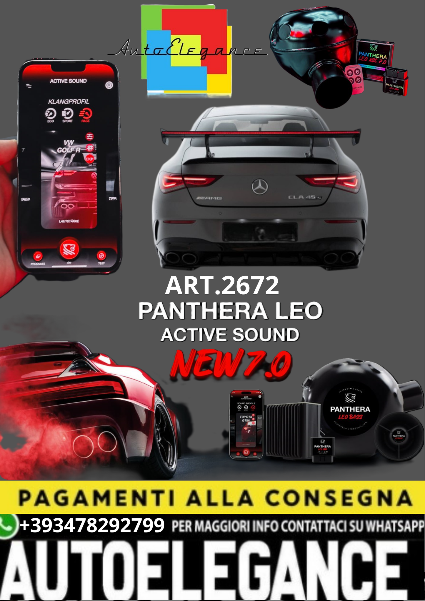 💥💣 ART.2672 PANTHERA SOUND SYSTEM ADATTO PER Mercedes-AMG CLA Coupe C118💣💥