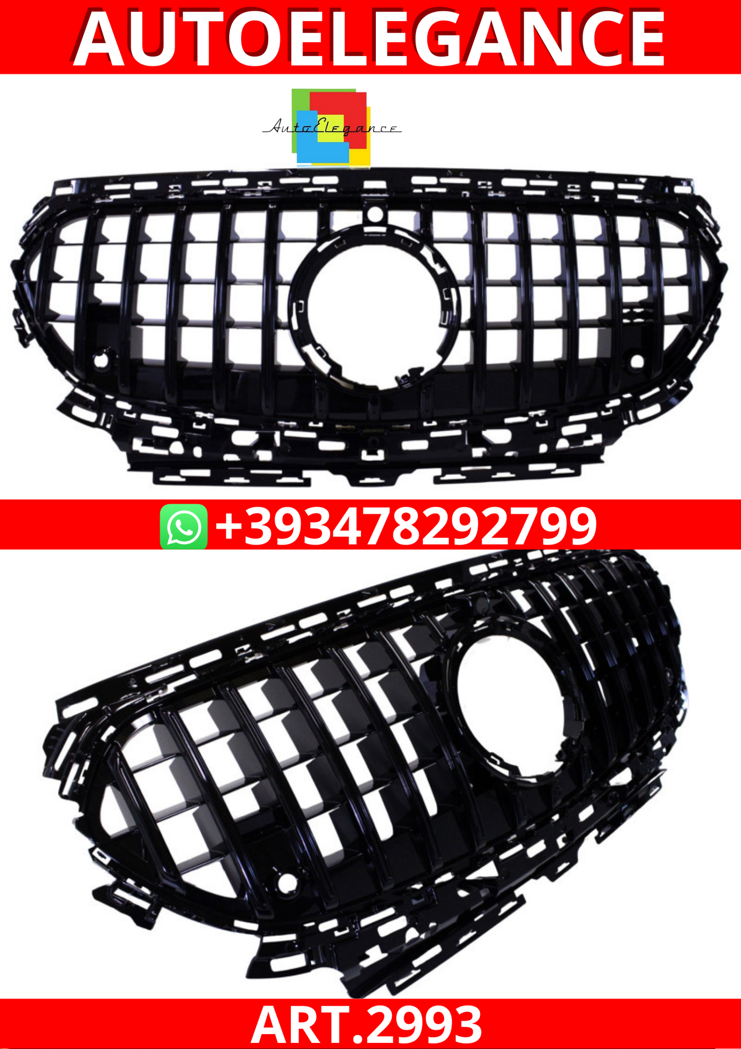 ART.2993  Griglia compatibile con Mercedes E Classe W214 gloss black